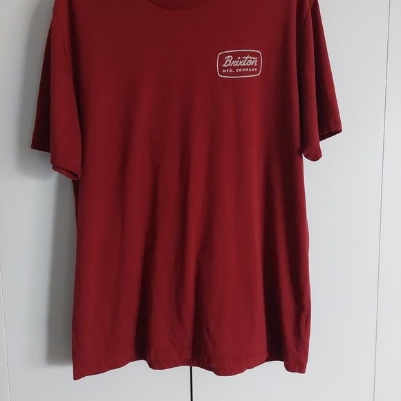 Brixton Red Graphic print T-shirt Mens XL Casual Logo Spellout Moto - Picture 2 of 3